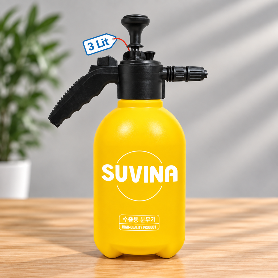 Bình xịt tuyết SUVINA màu vàng, vòi xịt màu đen, thể tích 3 Lit tiện dụng