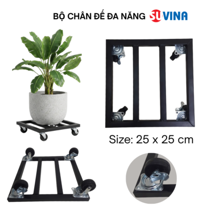 Bộ Chân Đế SUVINA Đa Năng – Vuông Đen – 25x25cm