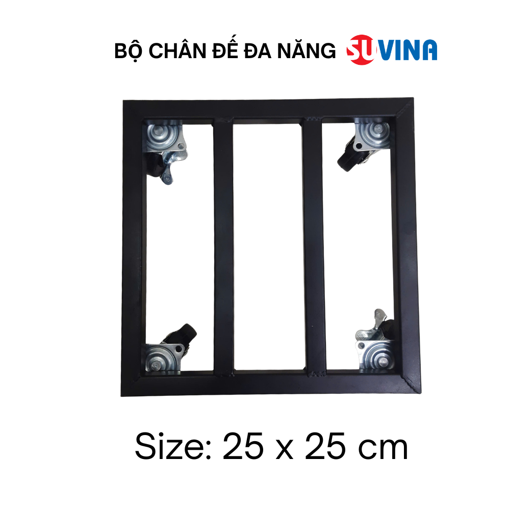 Chân đế chậu cây vuông đen 25cm