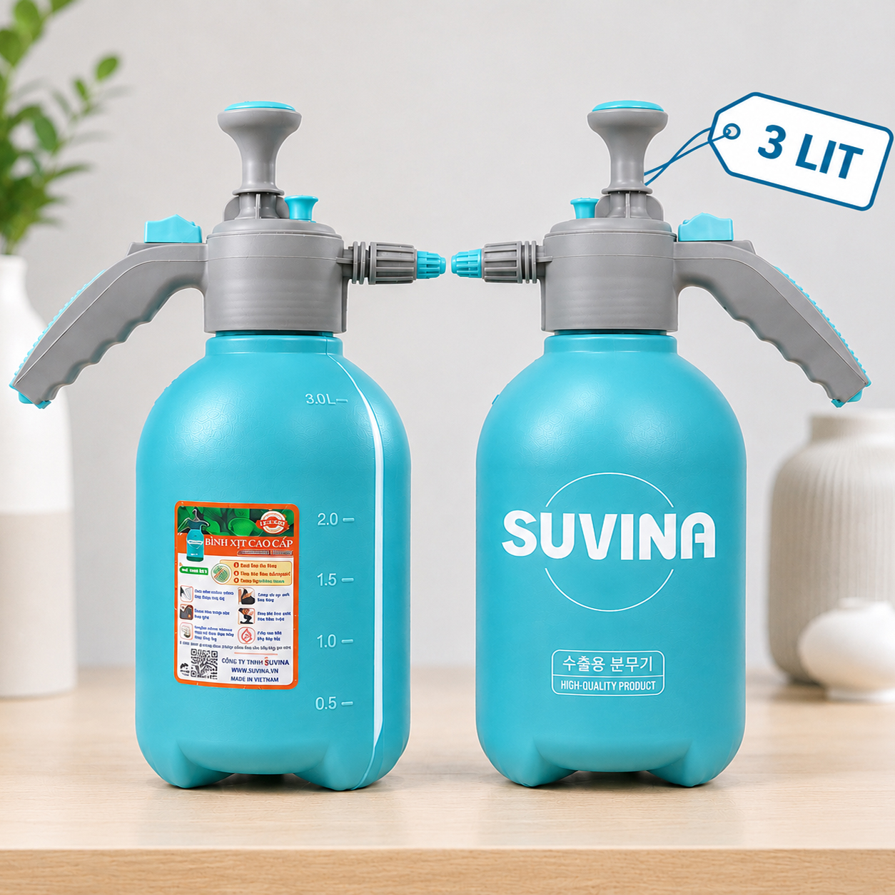 bình xịt 3L SUVINA dung tích 3 Lit đa năng tiện dụng, bình tưới cây