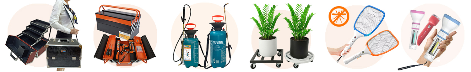SUVINA chuyên sản xuất bình xịt, hộp đồ nghề, hộp dụng cụ, giá để, xe đẩy, chậu cây